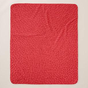 Couverture Sherpa Texture en cuir rouge