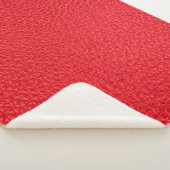 Couverture Sherpa Texture en cuir rouge (3/4)