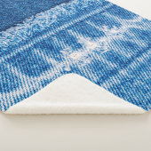 Couverture Sherpa Texture en jean bleu (3/4)
