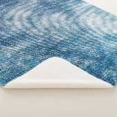 Couverture Sherpa Texture en jean bleu (3/4)