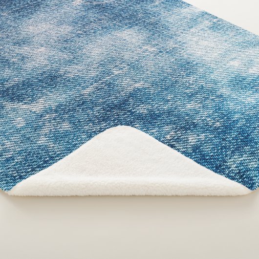 Couverture Sherpa Texture en jean bleu (3/4)