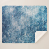 Couverture Sherpa Texture en jean bleu (Devant (Horizontal))