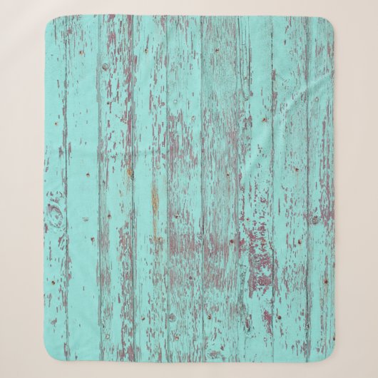 Couverture Sherpa Texture grange en bois aqua arrière - plan (Devant)