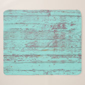 Couverture Sherpa Texture grange en bois aqua arrière - plan (Devant (Horizontal))