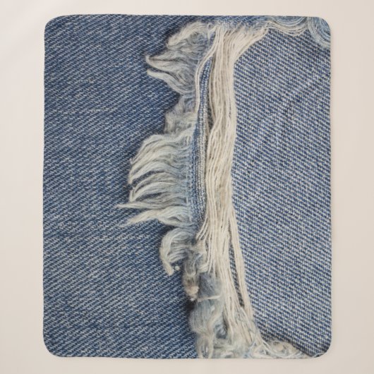 Couverture Sherpa Texture jean déchiré, arrière - plan élégant. (Devant)