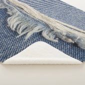 Couverture Sherpa Texture jean déchiré, arrière - plan élégant. (3/4)