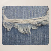 Couverture Sherpa Texture jean déchiré, arrière - plan élégant. (Devant (Horizontal))