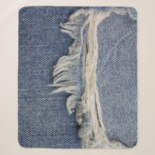 Couverture Sherpa Texture jean déchiré, arrière - plan élégant.