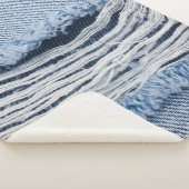 Couverture Sherpa Texture Jeans bleu clair déchirée. (3/4)