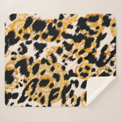 Couverture Sherpa Texture léopard : motif baroque or. (Devant (Horizontal))