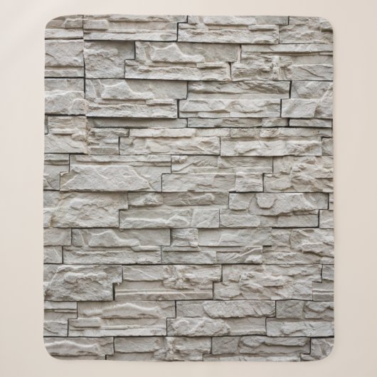 Couverture Sherpa texture motif de mur de briques blanches (Devant)