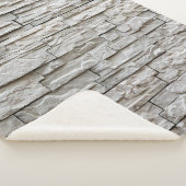 Couverture Sherpa texture motif de mur de briques blanches (3/4)