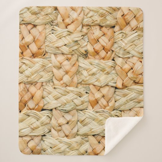 Couverture Sherpa texture naturelle de paille (Devant)