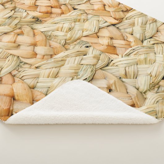 Couverture Sherpa texture naturelle de paille (3/4)