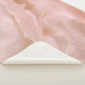 Couverture Sherpa Texture or en marbre rose liquide (3/4)