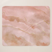 Couverture Sherpa Texture or en marbre rose liquide (Devant (Horizontal))
