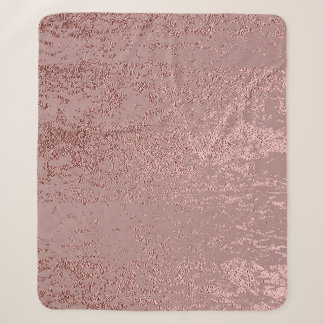 Couverture Sherpa Texture or métallique, quartz rose.