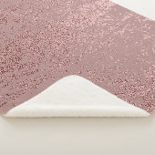 Couverture Sherpa Texture or métallique, quartz rose. (3/4)