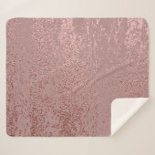 Couverture Sherpa Texture or métallique, quartz rose. (Devant (Horizontal))