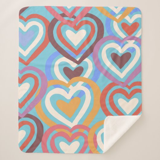 Couverture Sherpa Texture transparente avec des coeurs drôles (Devant)