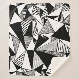 Couverture Sherpa Texture transparente avec triangles, mosaïque san