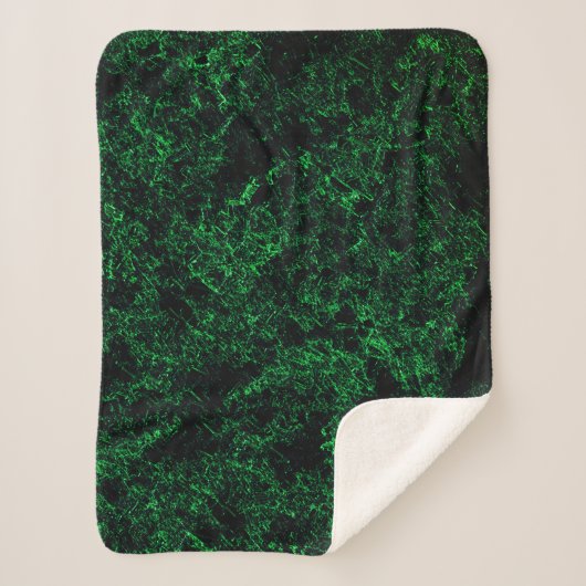 Couverture Sherpa Texture vert foncé, éponge détruite ou corrodée (Devant)