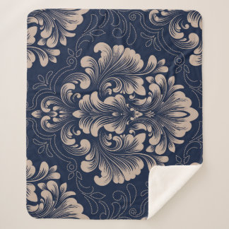 Couverture Sherpa Texture victorienne sans joint Damas classique