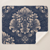 Couverture Sherpa Texture victorienne sans joint Damas classique (Devant (Horizontal))