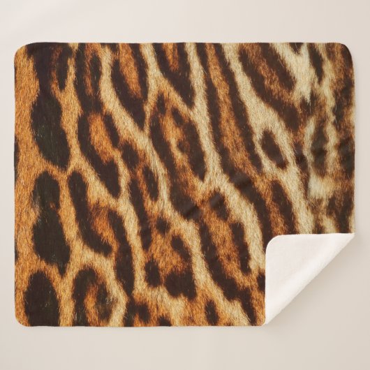 Couverture Sherpa Textures de fourrure de léopard. Poster de animal (Devant (Horizontal))