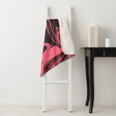 Couverture Sherpa Textures de papier rouge en marbre sur blanc ba (En situation)
