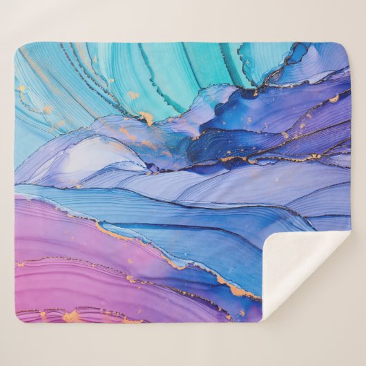 Couverture Sherpa Textures fluides, art abstrait de luxe. (Devant (Horizontal))