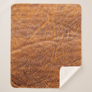 Couverture Sherpa Texturetexation en cuir marron naturel, cuir, ski