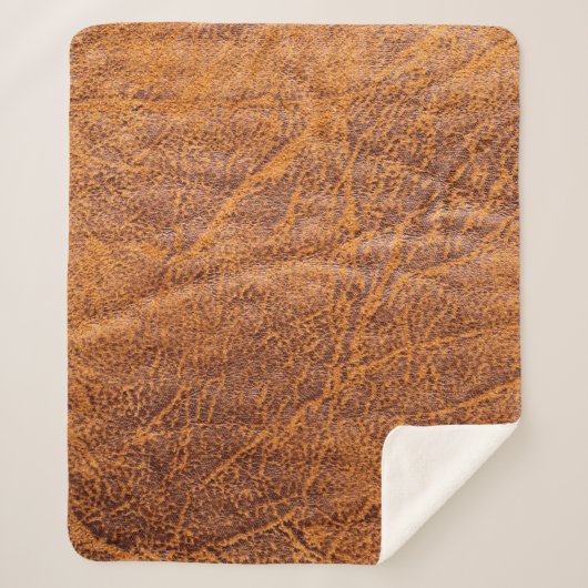 Couverture Sherpa Texturetexation en cuir marron naturel, cuir, ski (Devant)