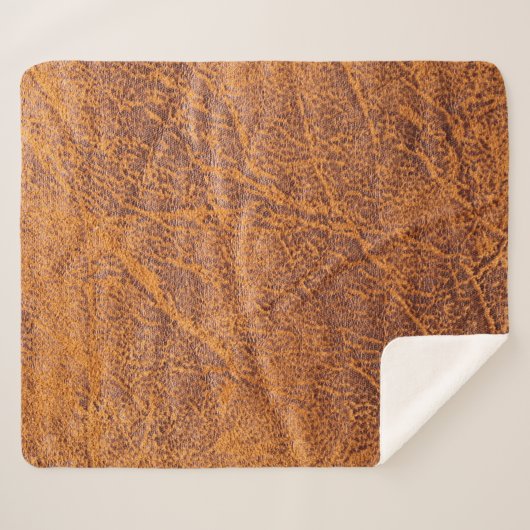 Couverture Sherpa Texturetexation en cuir marron naturel, cuir, ski (Devant (Horizontal))