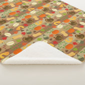 Couverture Sherpa Thanksgiving Turkey Squash Automne Harvest Motif (3/4)