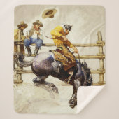 Couverture Sherpa "The Bucking Bronco" Par NC Wyeth (Devant)