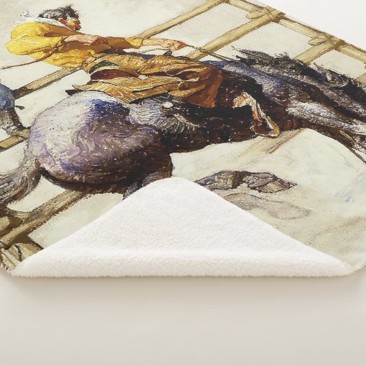 Couverture Sherpa "The Bucking Bronco" Par NC Wyeth (3/4)