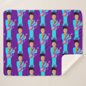 Couverture Sherpa The Purple Pixie – Patterned Sherpa Blanket (Devant (Horizontal))