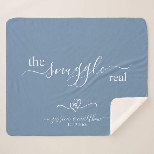 Couverture Sherpa The Snuggle is Real Two Hearts Scripty (Devant (Horizontal))