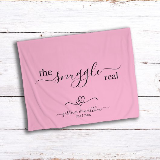 Couverture Sherpa The Snuggle is Real Two Hearts Scripty