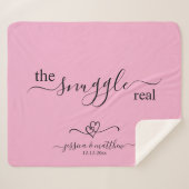 Couverture Sherpa The Snuggle is Real Two Hearts Scripty (Devant (Horizontal))