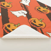 Couverture Sherpa Thème d'Halloween citrouille, motif sans couture. (3/4)
