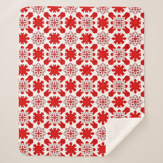 Couverture Sherpa Thème Flocon de Neige pour Cadeau d'Hiver (Devant)