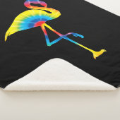 Couverture Sherpa Tie Dye Flamant rose arc-en-ciel Imprimer Oiseau A (3/4)
