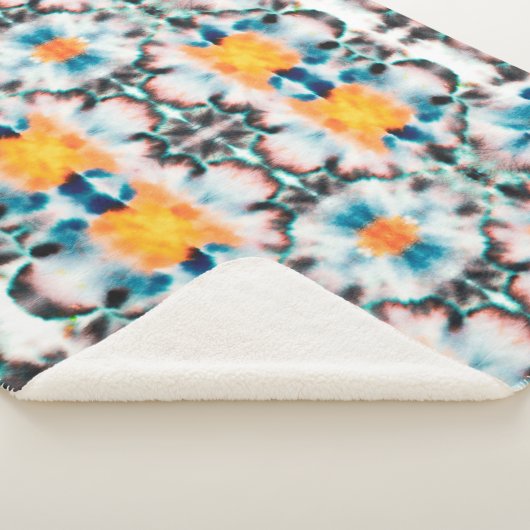 Couverture Sherpa Tie Dye Motif sans joint. Ethnique Abstraite. Psyc (3/4)