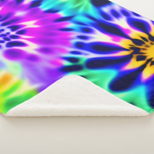 Couverture Sherpa Tie Dye Swirling Motif Design (3/4)