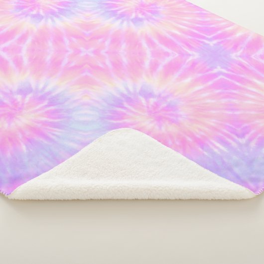 Couverture Sherpa Tiedye Pastel Rainbow Spirale Hippie Tie Dye (3/4)