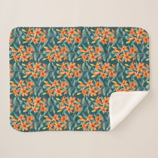Couverture Sherpa Tiger Lily (Devant (Horizontal))