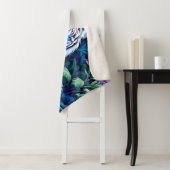 Couverture Sherpa Tigre blanc en fleurs violettes (En situation)