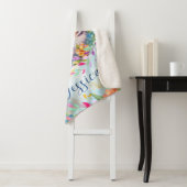 Couverture Sherpa Tigre d'aquarelle mignon avec fleurs (En situation)